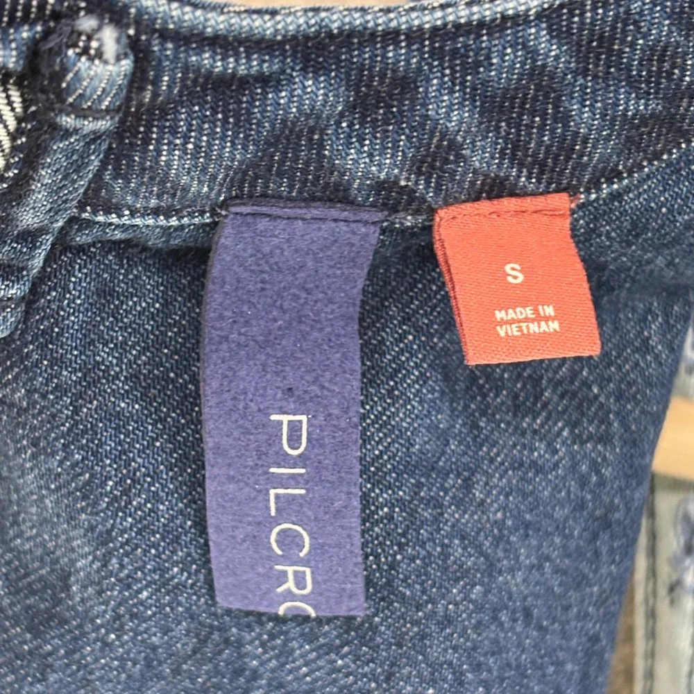 Anthropologie Pilcro Denim Cropped Back Tie Closure Tank Size S - Picture 3 of 9